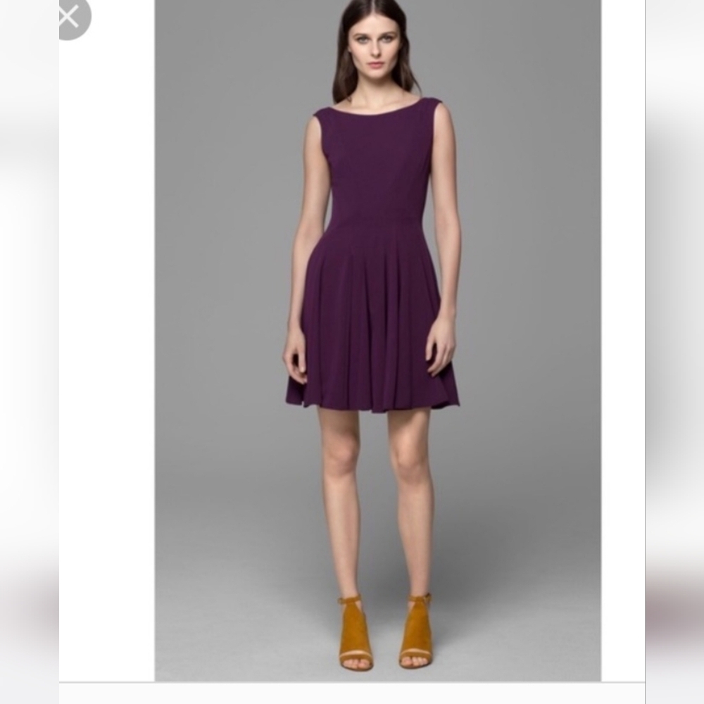 Theory Womens Purple Flare A Line Dress Size 6